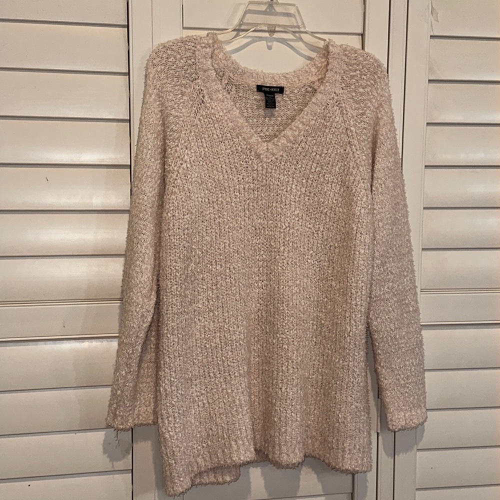 Cozy V-Neck Sweater in Cream